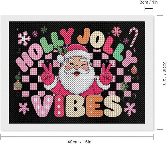 AIVKIEJK Diamond Painting Kits for Adults - Cute Santa Claus Christmas Vibes Xmas Painting DIY 5D Full Drill Diamond Dots Paintings with Diamonds Gem Art and Crafts Home Decor 12"x16"