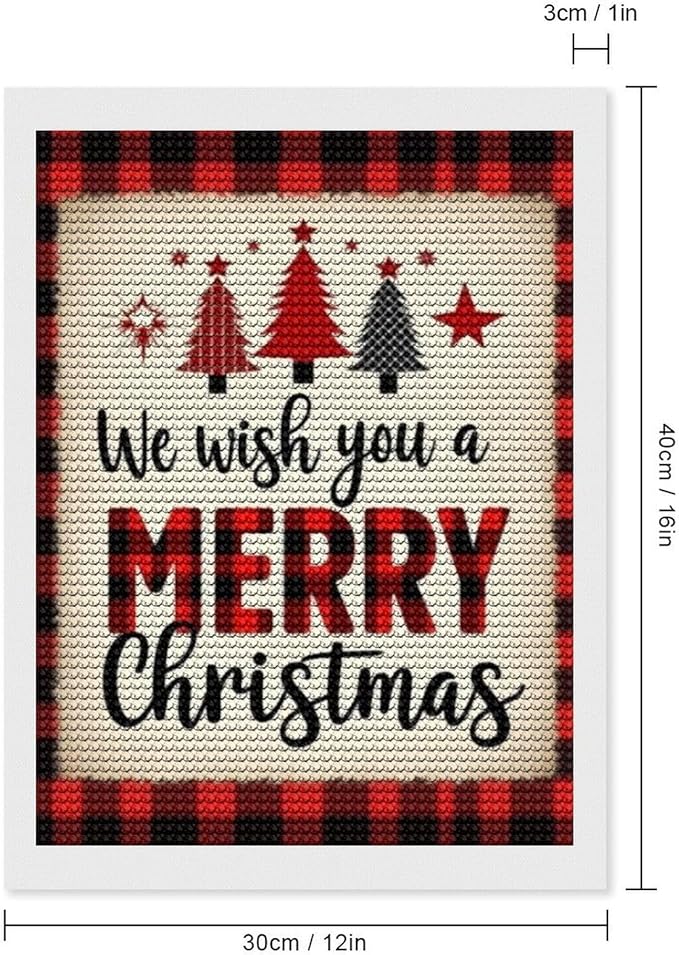 AIVKIEJK Diamond Painting Kits for Adults - Merry Christmas Welcome Painting DIY 5D Full Drill Diamond Dots Paintings with Diamonds Gem Art and Crafts Home Decor 12"x16"