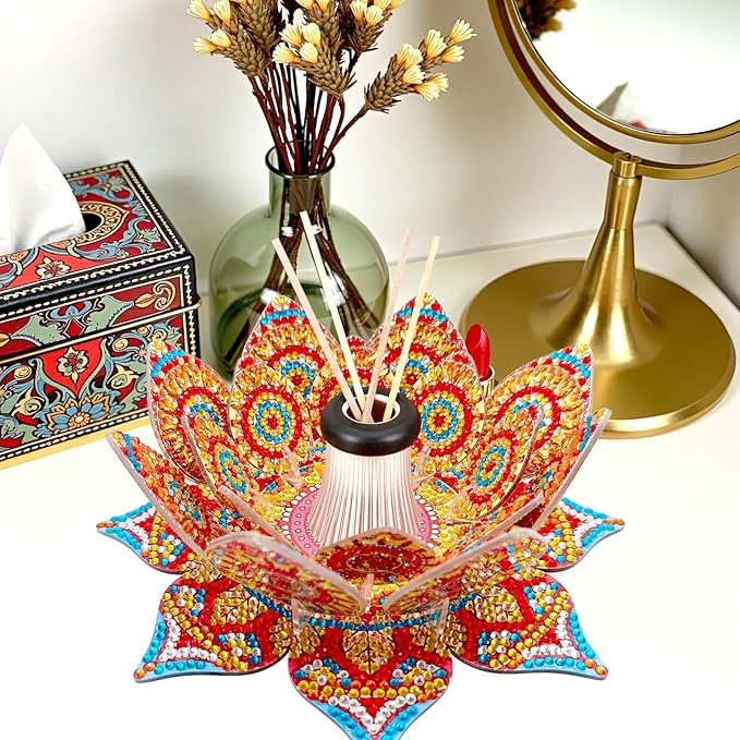 5D DIY Diamond Art Painting PVC Flower Candle Holders Tealight/Tea Light/Votive Candle Holder, for Table Centerpiece Home Décor Party Wedding Dinning-Flower05