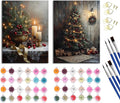 Paint by Number Kit for Adults & Kids, 2 Pack Christmas DIY Painting Kit, 16x20 Inch Canvas Each, with Brushes, Paints & Hanging Kits Framed