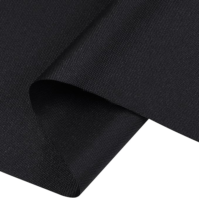 Soft Waterproof Canvas Fabric PU Backing, 600 Denier Ripstop UV Protection 80 x 60 Inch Canvas Cordura Fabric for Outdoor/Indoor, DIY Crafts, Bags, Awning, Marine, Furniture Cover(Black)