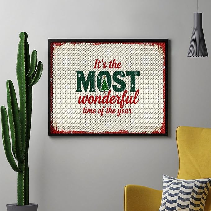 Diamond Painting Kits for Adults - Quote & Christmas Tree Humorous Most Wonderful Time of The Year Painting DIY 5D Full Drill Diamond Dots Paintings with Diamonds Gem Art And Crafts Home Decor 16"x20"