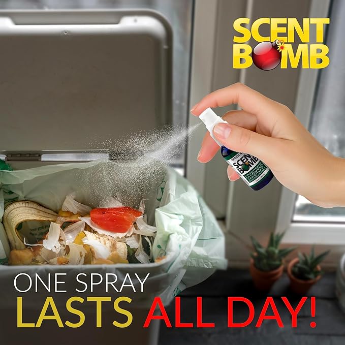 Scent Bomb Air Freshener Spray, Long-Lasting Odor Eliminator - Effective Deodorizer for Home & Car, Fresh Room Spray for Kitchen, Bathroom & Smell Neutralizer - 1 oz Pack of 4, Green Bomb Scent