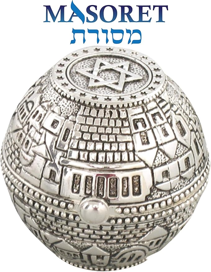 Jewish Shabbat Metal Travel Candle Holders - Jerusalem Candlesticks, Travel Size Candlesticks in A Box with Cover 2 Inches