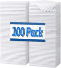 FIXSMITH White Microfiber Cleaning Cloth, Pack of 100, 11.5"X11.5" Cleaning Rags for Housekeeping and Kitchen, Reusable Shop Towels, Microfiber Towels for Cars, Lint Free, Scratch-Free