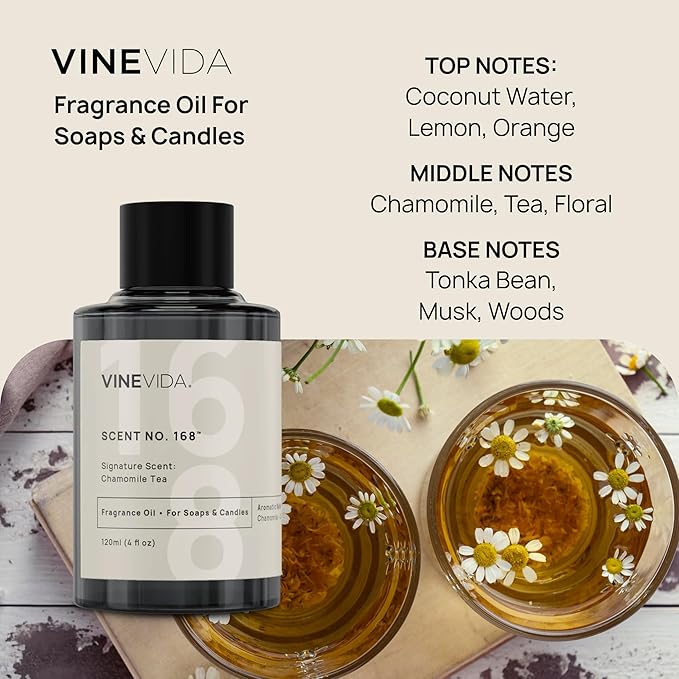 VINEVIDA [4 oz] Chamomile Tea; Fragrance Oil for Candle Making and Soap Making - Premium Candle Scents for Soy Candles
