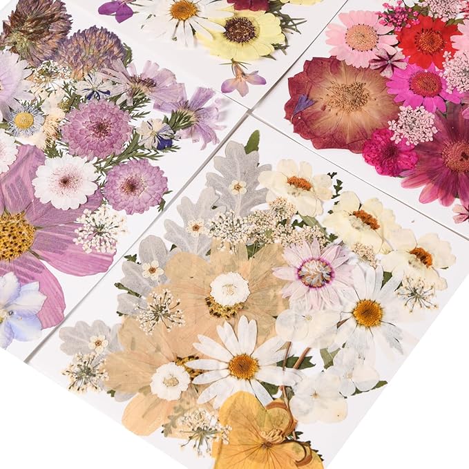 110 PCS Pressed Flowers for Resin molds Real Dried Flower Leaves for Resin Jewelry Making Dry Flowers for Scrapbooking Crafts DIY Soap Candles Making Nails Décor (Colorful-e)