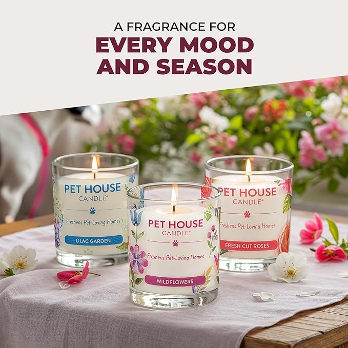 One Fur All Pet House Fall Candles, Long Lasting, Clean Burning, Soy Wax Scented Candles for Pet Odor, Autumn Harvest