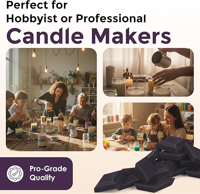 Purple Candle Dye - Made in The USA - Premium Colorants - Highly Concentrated - Popular Colors for Paraffin or Soy Wax - Great for Professionals or Hobbyist - 50 Dye Chips