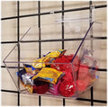 STORE FIXTURES DIRECT Clear Gridwall Acrylic Bins, Small Bin for Grid Panels - 6" L x 5.5" H x 7.5" D - 10 Pack