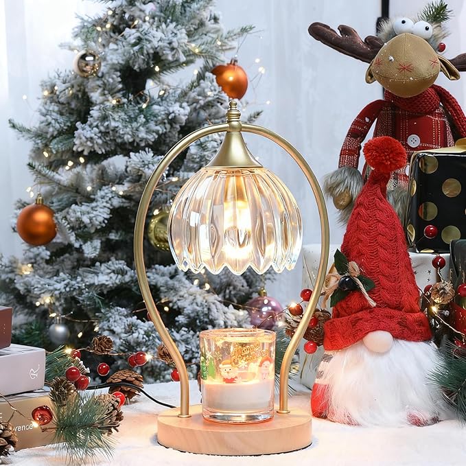 GOODBUY Candle Warmer Lamp with Timer - Dimmer Electric Candle Warmer for Jar Candles - Wax Warmer Unique Birthday Gifts for Women Mom House Warming Gifts New Home Room Decor