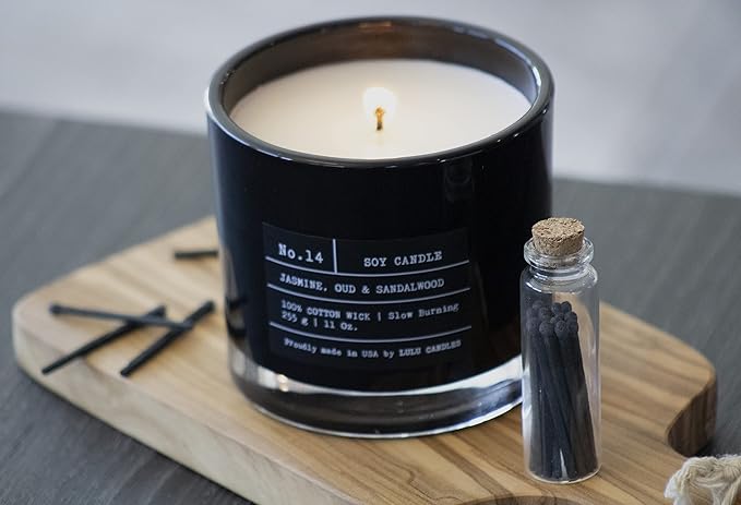 Lulu Candles | Tobacco, Spice & Vanilla | Luxury Scented Soy Jar Candle | Hand Poured in The USA | Highly Scented & Long Lasting |11 Oz.