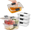 HEFA Food Storage Containers, Meal Prep Containers, Lunch Box with Airtight Lids, Kitchen Organizers and Storage for Leftovers (Crystal, 6 Pack)