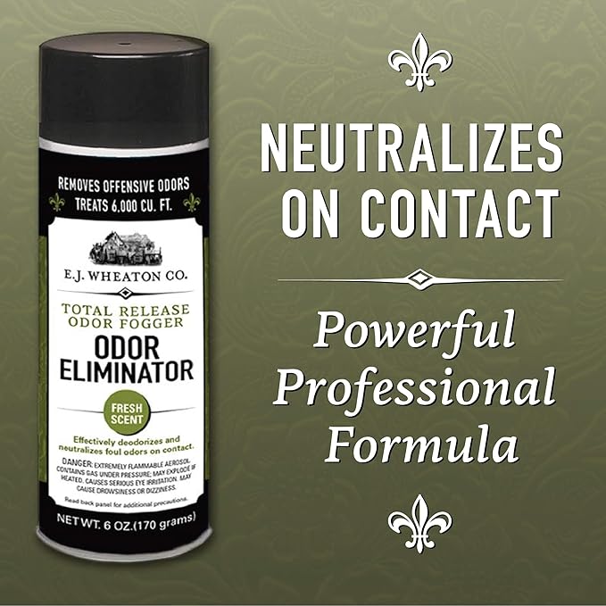 E.J. Wheaton Odor Eliminator, Total Release Odor Fogger, 3 Pack, Effectively Deodorizes and Neutralizes Foul Odors on Contact, Fresh Scent (6 OZ)