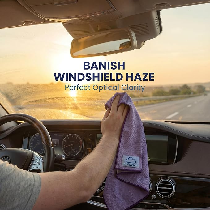 Pure-Sky Microfusion Window Thickened Magic Cleaning Cloth - Microfiber Streak Free Cleaning Cloths Reusable Magic Cleaning Wipes for Windows Glass Magic Streak Free No Wiping Marks Glasses Cleaner