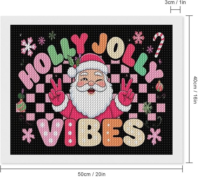 AIVKIEJK Diamond Painting Kits for Adults - Cute Santa Claus Christmas Vibes Xmas Painting DIY 5D Full Drill Diamond Dots Paintings with Diamonds Gem Art and Crafts Home Decor 16"x20"