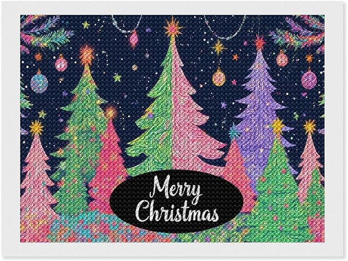 AIVKIEJK Diamond Painting Kits for Adults - Colorful Christmas Tree Painting DIY 5D Full Drill Diamond Dots Paintings with Diamonds Gem Art and Crafts Home Decor 12"x16"