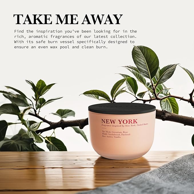 Amber Musk Scetned Candles, 3 Wick Natural Candles Non Toxic for Home Scented, 16 oz Aromatherapy Candle Long-Lasting Clean Burn Gift-Ready for Autumn Hosting | Seasonal Home Décor