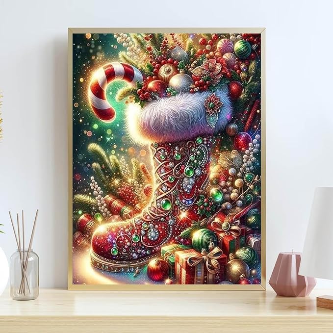 Diamond Art Kits for Adults, Christmas Diamond Painting Kits for Beginners, 5D Full Drill Gem Art Paint with Diamonds Dots Crafts Kits for Home Decor Gift 12x16inch