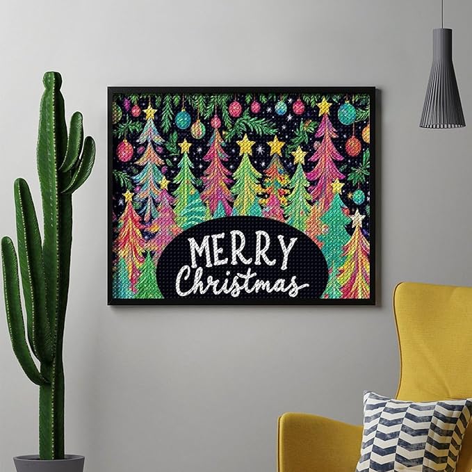 AIVKIEJK Diamond Painting Kits for Adults - Colorful Christmas Tree Painting DIY 5D Full Drill Diamond Dots Paintings with Diamonds Gem Art and Crafts Home Decor 16"x20"