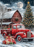 MEIYUDA Christmas Diamond Painting Kits for Adults, 5D Winter Farm Truck Diamond Art Kits for Beginners, DIY Gem Art Crystal Painting for Home Wall Decor and Present 12x16inch