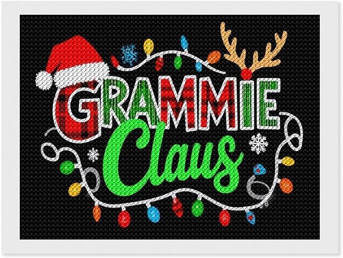 AIVKIEJK Diamond Painting Kits for Adults - Grammie Claus Grandma Christmas Xmas Painting DIY 5D Full Drill Diamond Dots Paintings with Diamonds Gem Art and Crafts Home Decor 12"x16"
