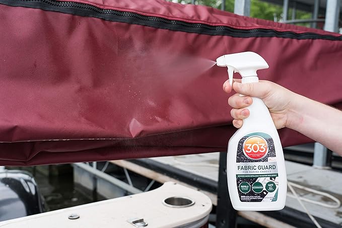 303 Products Marine Fabric Guard – Water Repellent & Stain Shielding Fabric Spray, Safe for All Outdoor Upholstery, Simple & Easy to Use, Protectant Spray for Boats, 32oz (6 Pack)