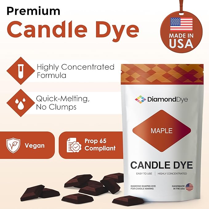 Maple Candle Dye - Made in The USA - Premium Colorants - Highly Concentrated - Popular Colors for Paraffin or Soy Wax - Great for Professionals or Hobbyist - 10 Dye Chips
