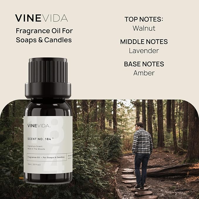VINEVIDA [10ml] Walk in The Woods; Fragrance Oil for Candle Making and Soap Making - Premium Candle Scents for Soy Candles