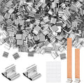 600 Pcs Wick Clips for Candle Making, Silver Metal Wicks Bases with 200 Pcs Adhesive Sticky Back Dots, Wood Wick Holder Base for DIY Candle Making - Strong Grip & No-Slip Design