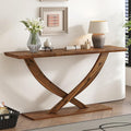 Modern Rustic Wood Console Table 57-Inch Entryway Sofa Table Home Accent Furniture for Living Room Entrance Hallway, Brown
