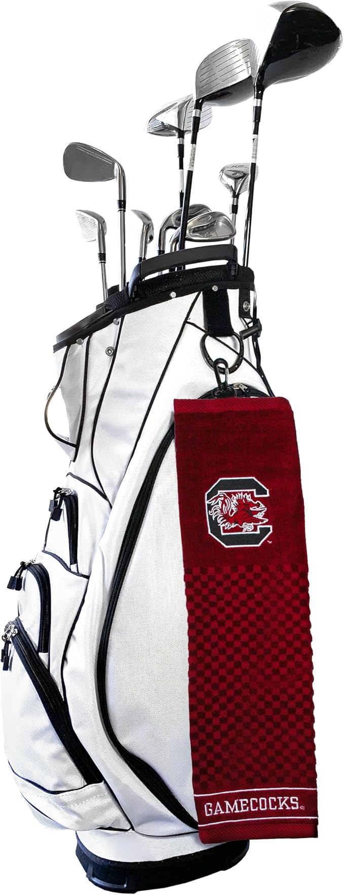 Team Golf NCAA South Carolina Gamecocks Embroidered Golf Towel Embroidered Golf Towel, Checkered Scrubber Design, Embroidered Logo