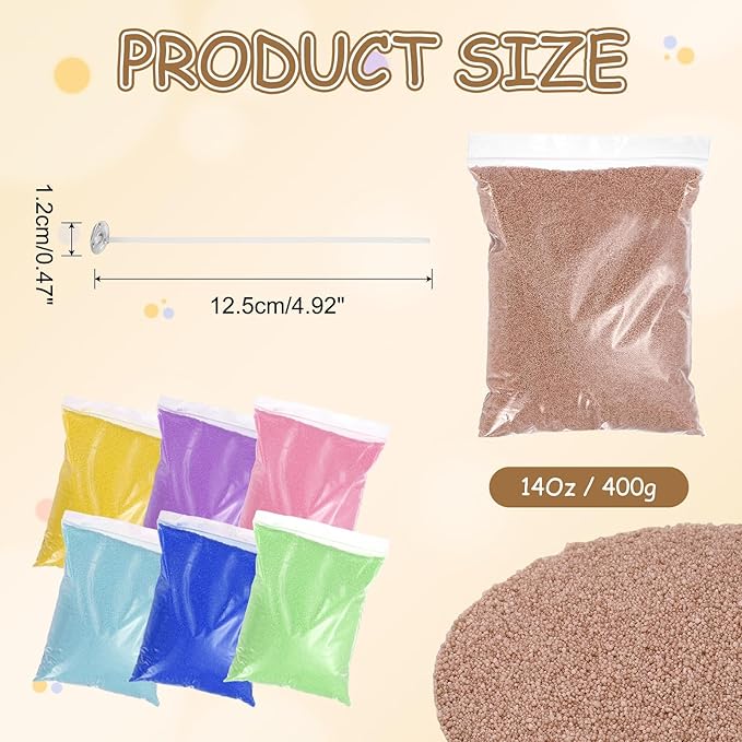MECCANIXITY Pearled Sand Candles with 30 Pcs Wicks 14Oz / 400g Candle Beads Refillable Powder Sand Wax Making Kit for Thanksgiving Christmas Wedding Party DIY Home Crafts, Brown