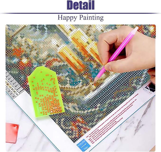 mjcakrn Christmas Diamond Art Kits for Adults, Christmas Candles Diamond Painting Kits for Adults Beginners, 5D DIY Full Drill Round Rhinestone Gem Art Crafts Paintings for Home Wall Decor 12x16 inch
