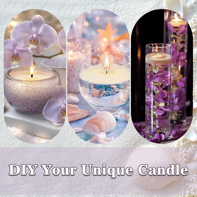 SCENTORINI Pearled Candle, White Candle Sand with 15 Wicks, 1.6 lb Unscented Sand Wax DIY, Refillable for Candle Making Kit, Weddings,Party,Valentine's Day Gifts