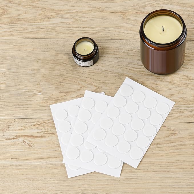 200PCS Candle Wick Sticker，Adhere Steady in Hot Wax,Candle Making Double-Sided Sticker Heat-Resistant Candle Sticker，Resistance Double-Sided Stickers for Candle Making