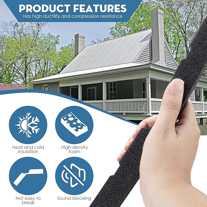 20Pcs 12 Inch Outside R Panel Foam Closure Strips -12" Replacement for Metal Corrugated Roofing Panels -3' Long Classic Rib Profile (Outside)