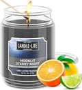 Candle-lite Scented Candles, Moonlight Starry Night, 18 oz Jar, Proudly Poured in The USA, Aromatherapy Candle, Single-Wick with 110 Hours of Burn Time, Perfect for Creating a Refreshing Ambiance