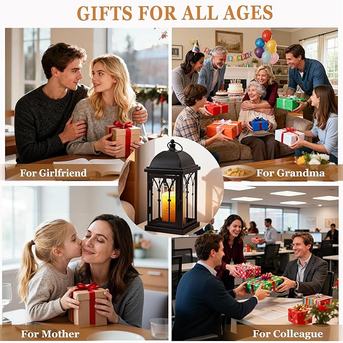 Candle Warmer Lamp with Timer,Dimmable Electric Large Candle Warmer Lantern for Jar Candles,Vintage Enclosed Candle Lamp Warmer for Children Pet Family-Black
