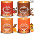 Valentine's Day Gifts for Women Men, Winter Scented Candle Set – 36oz (4×9oz) Soy Candles with Cozy & Warm Seasonal Scents of Pumpkin Spice/Cinnamon Clove/Apple Pie/Hello Fall
