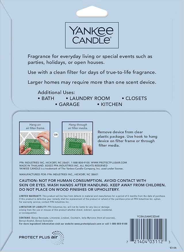 Yankee Candle Balsam Cedar Whole Home Air Freshener (Pack of 8)