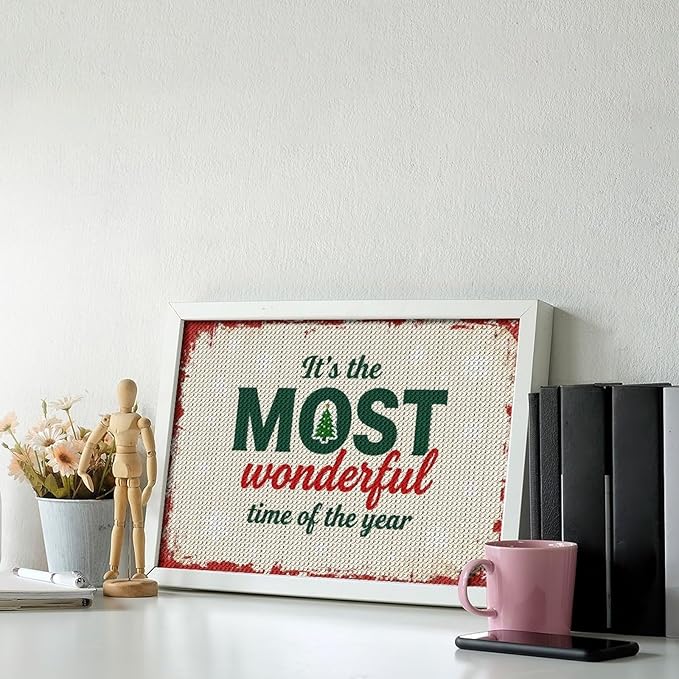 Diamond Painting Kits for Adults - Quote & Christmas Tree Humorous Most Wonderful Time of The Year Painting DIY 5D Full Drill Diamond Dots Paintings with Diamonds Gem Art And Crafts Home Decor 8"x12"
