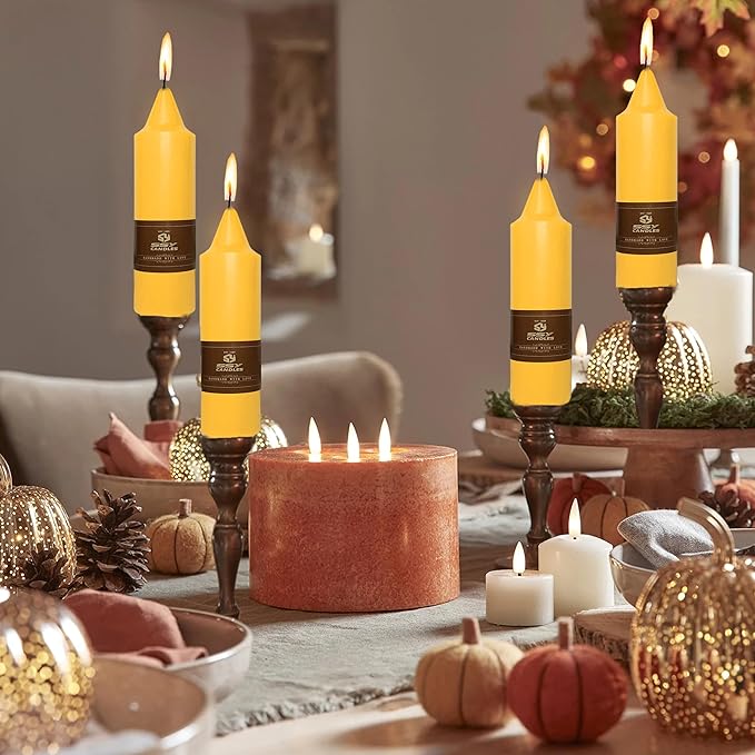 Beeswax Taper Candles 5 inch Natural Beeswax Taper Candlesticks 4 PCS Short Candle Smokeless Tapered Candle for Dinner Party Decoration Gift - 8 Hour Burn Time