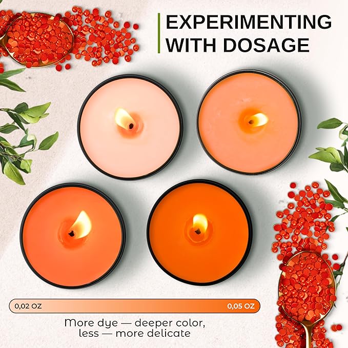 Candle Wax Dye for Soy Wax Candle Making - 16 Vivid Candle Dye Coloring Chips – Candle Color Dye - Premium Candle Wax Coloring for Candle Making - Highly Concentrated Candle Chips Colors