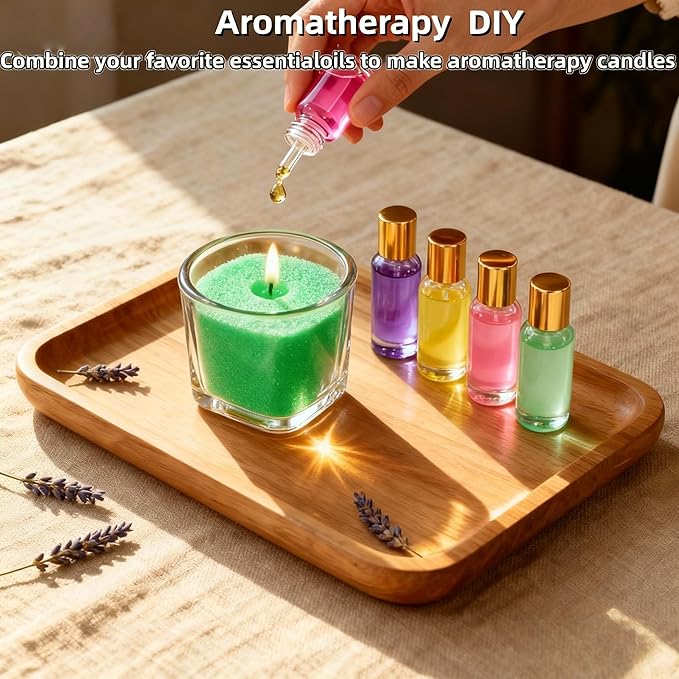 PHYMAT Unscented Plant-Based Colored Candle Sand Wax Bulk, 1.1LB Pearled Candle Wax, Refillable Sand Candles with 50pcs Wicks Kit for DIY Handmade Candle Making, Party, Wedding, Home Decor
