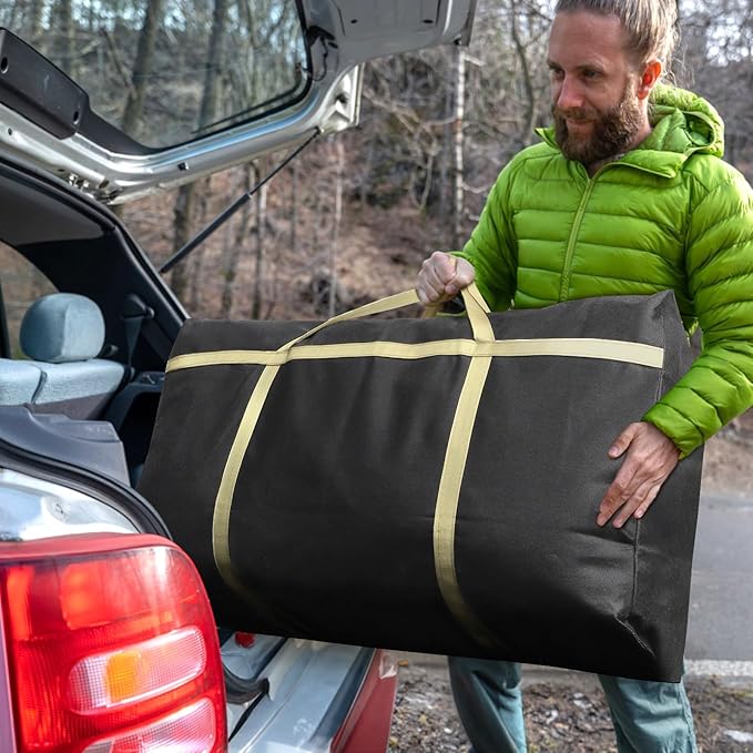 4 Pieces Extra Large Moving Bag, 150L Heavy Duty Storage Bag with Strong Zipper Handles, Black Jumbo Comforter Storage Organizer for Clothing, Pillow, Quilt, Blanket, Space Saving