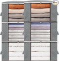 combocube 6 Pack Closet Organizers and Storage Containers, Clothes Storage Bins, Storage Bags with Large Clear Window & Handles for Comforter, Pillow, Quilt, Bedding, Clothes