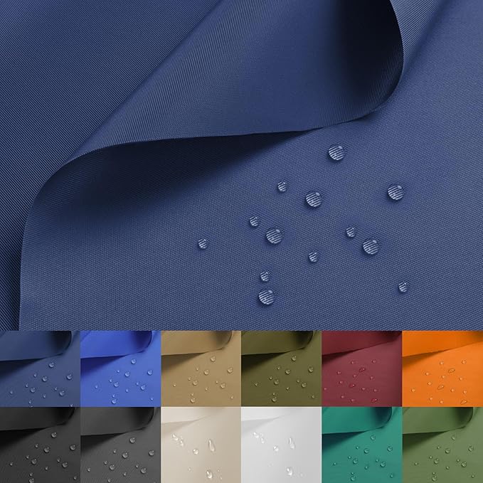 Nylon Fabric, 58" W 420D Waterproof Fabric 3 Yard Ripstop Nylon Material Outdoor Upholstery Twill Sewing Material for Patio Chair, Lining, Cushion, Purse, Tote Bag, Tarp Cover, DIY Project Navy Blue