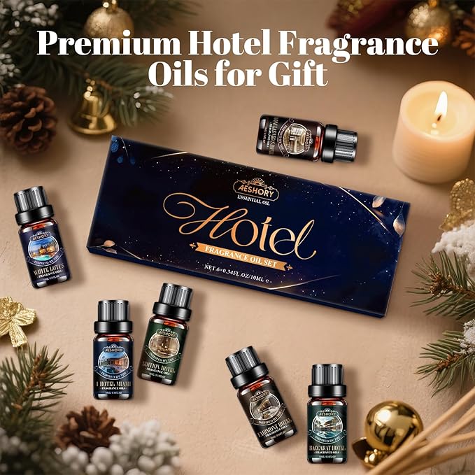 Hotel Diffuser Oils Gift Set,6x10M Luxury Essential Oil for Diffuser, Fragrance Oil Blend Hotel Scent for Soap & Candle Making