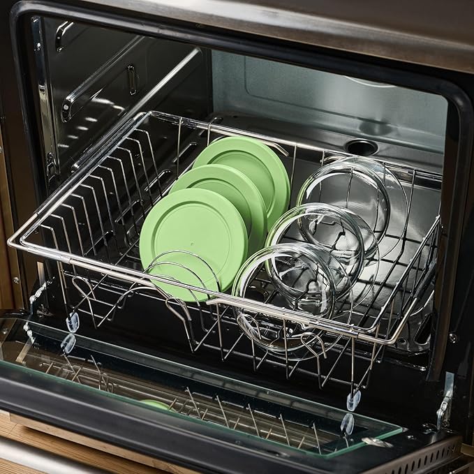 DURA LIVING Borosilicate Glass Food Containers - 6 Piece Set (2 cup) - Premium Storage Solution Microwave & Dishwasher Safe, BPA-Free Lids, White